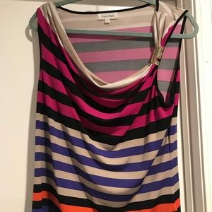 Calvin Klein Multi Colored Striped Blouse